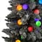 6.5ft. Pre-Lit Flocked British Columbia Mountain Fir Artificial Christmas Tree, Multicolor Bulbs